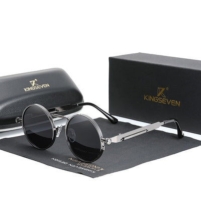 High Quality Gothic Steampunk Sunglasses Polarized Metal Frame Sun Glasses