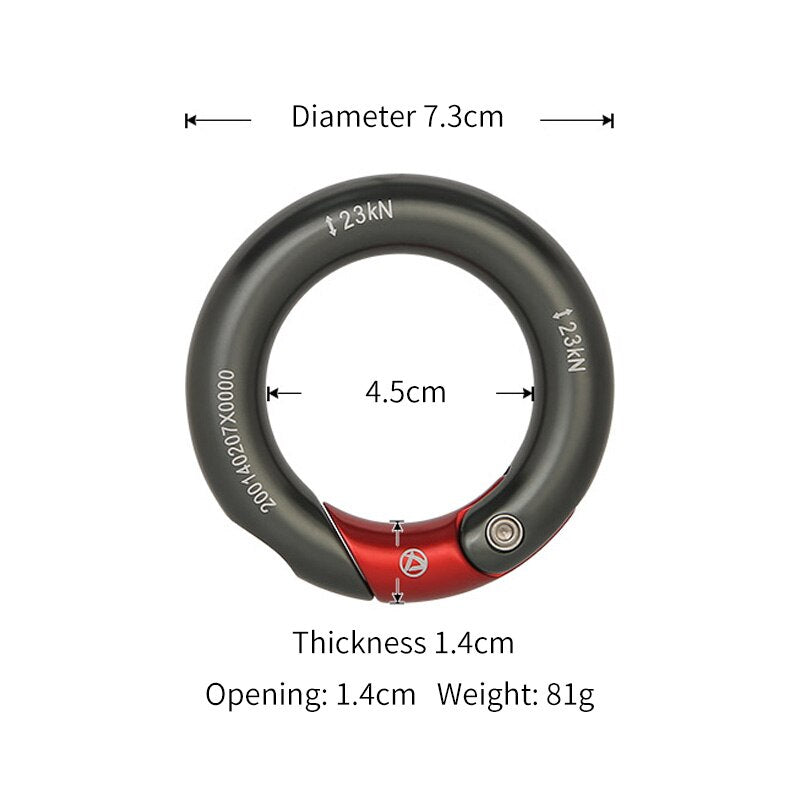 23kN Openable Ring 7075 aluminium multi directional gated ring for climbing