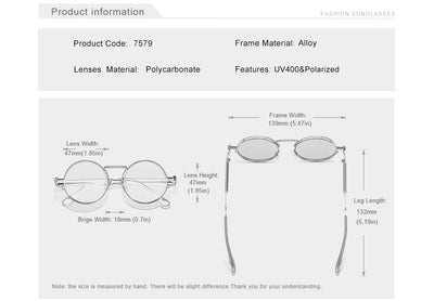 High Quality Gothic Steampunk Sunglasses Polarized Metal Frame Sun Glasses