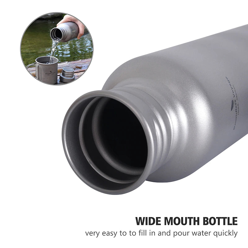 Water Bottle with Titanium Lid for Outdoor Camping and Cycling