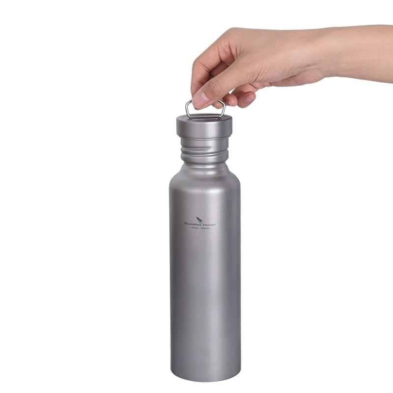 Water Bottle with Titanium Lid for Outdoor Camping and Cycling