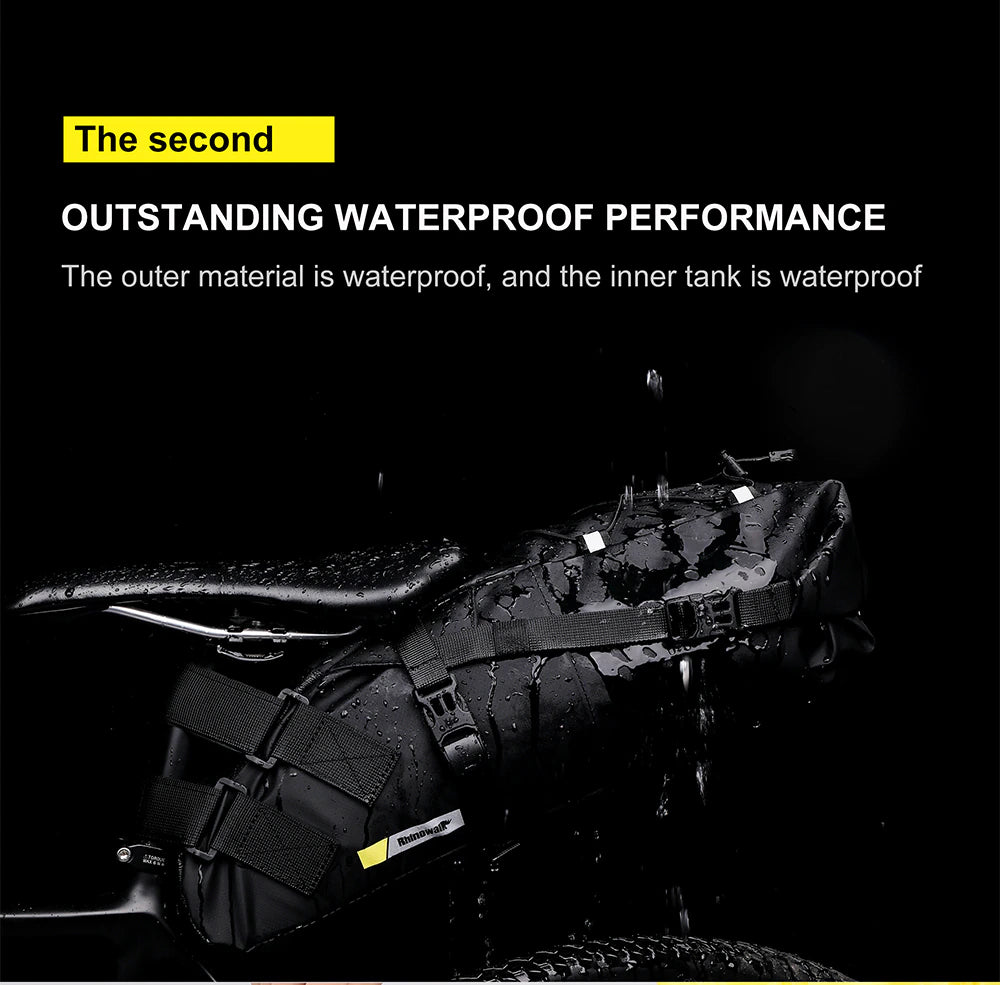 Waterproof Bicycle Saddle Bag 10L–13L Large Capacity Tail Rear