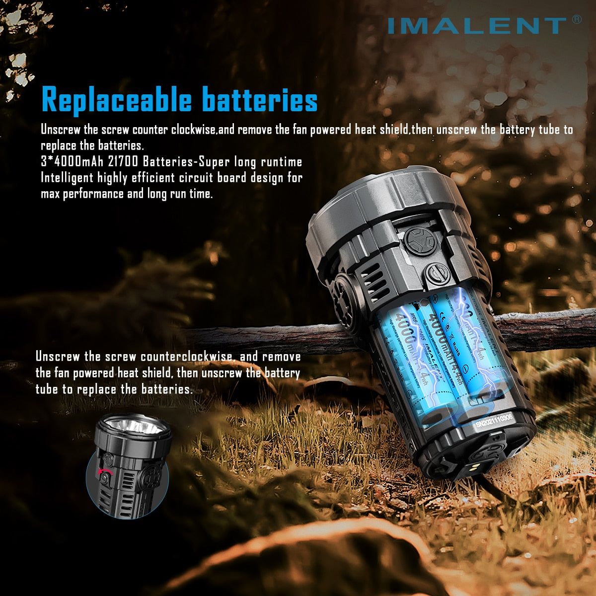 Powerful Flashlight: 20000 Lumens Rechargeable Ultra-Bright Torch for Outdoor Camping and Hiking 