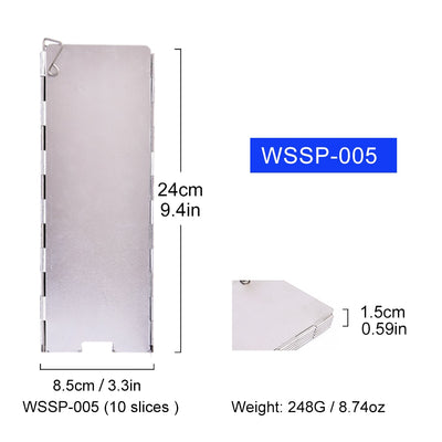 Portable 9/10 Plates Stove Wind Shield Folding