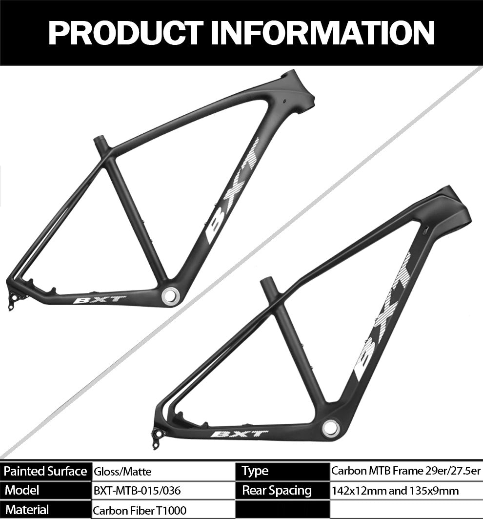 Carbon mountain bike frame 29er carbon bike frame 29 carbon mountain bike frame 142*12 or 135*9mm 27.5 bicycle frame