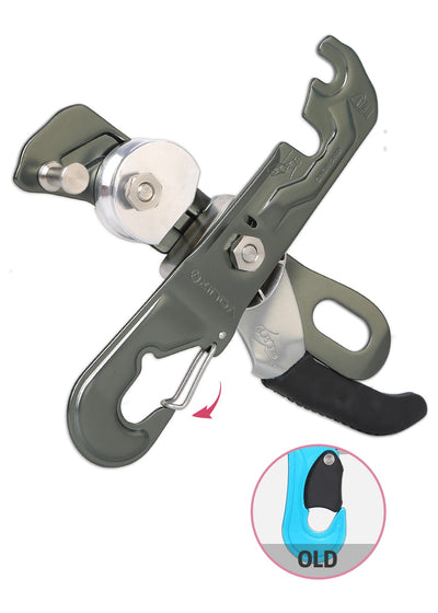 Professional Rock Climbing Descent Device STOP Handle-Control Abseiling Device Downhill Descender Rappelling
