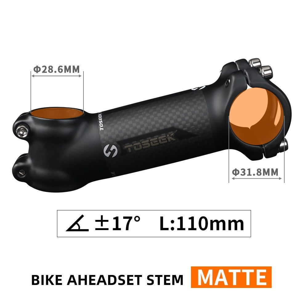 Bicycle Handlebar Stem 28.6-31.8mm Aluminum + Carbon Stem Angle6 17 Mtb Handlebar Stem MTB Stem Spare Parts For Bicycle