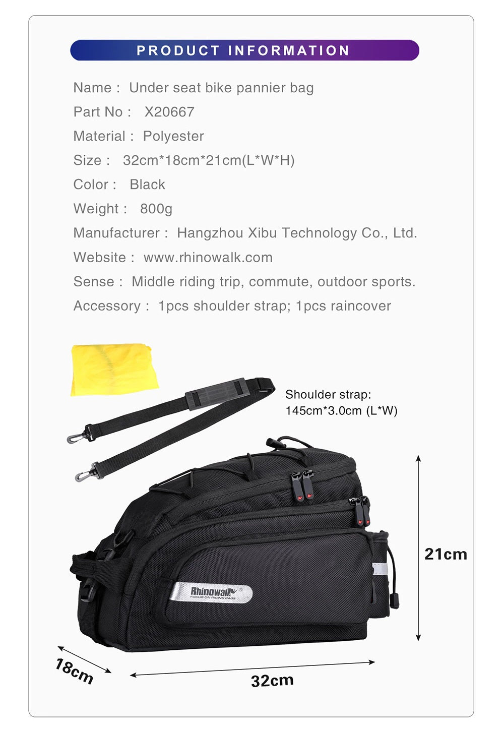 Large Capacity Waterproof Cycling Bag MTB