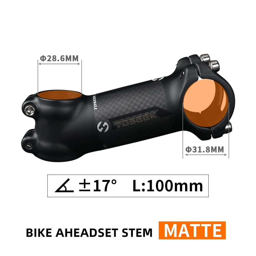 Bicycle Handlebar Stem 28.6-31.8mm Aluminum + Carbon Stem Angle6 17 Mtb Handlebar Stem MTB Stem Spare Parts For Bicycle