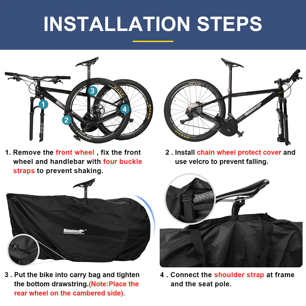 Mountain Bike Carry Bag for 26-27.5-Inch Portable Cycling Bike MTB 700C