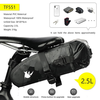 Bicycle Saddle Bag 1.5L-2.5L Full Waterproof