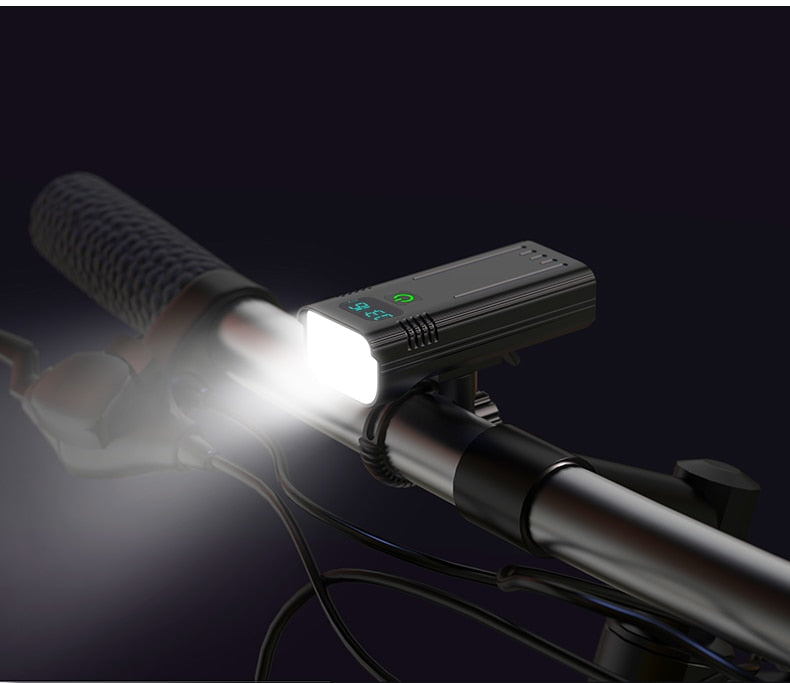 10000mAh Bicycle Light, USB Chargeable Rainproof MTB Bike Light Set With 2 Holders, 7000 Lumens Flashlight