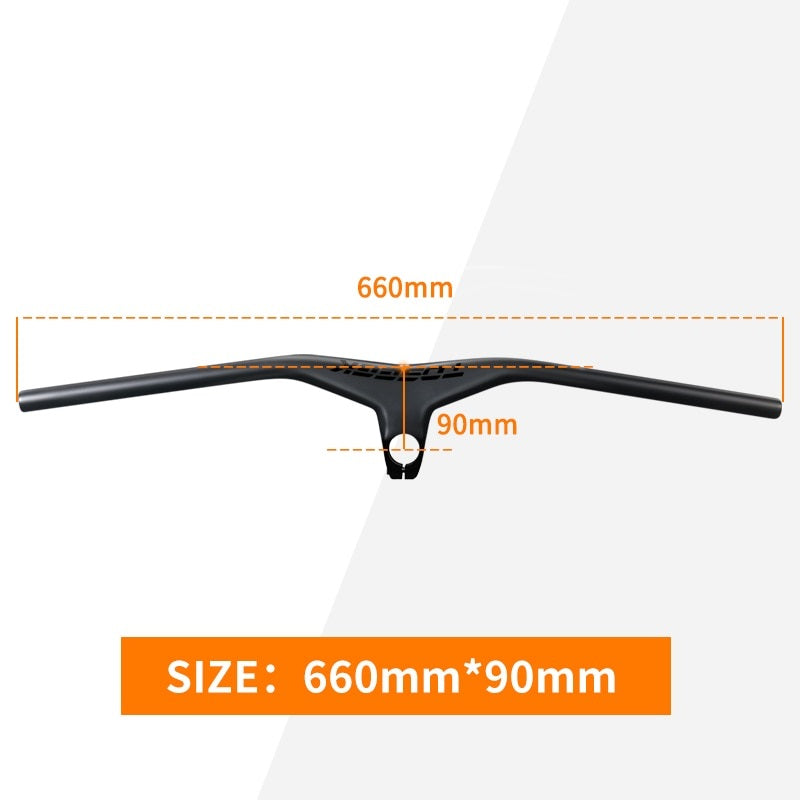 Handlebars And Stem 28.6mm-17 Degree Carbon Integrated Handlebar For Mountain Bike 66080070/80/90/100mm Bicycle Parts