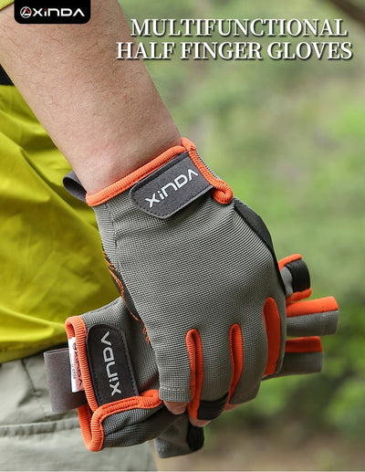 Half-finger cowhide gloves