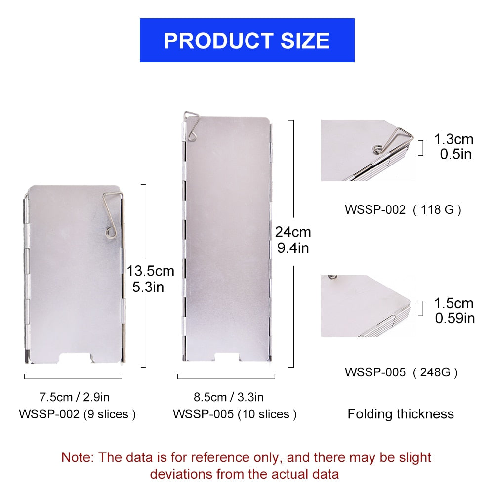 Portable 9/10 Plates Stove Wind Shield Folding