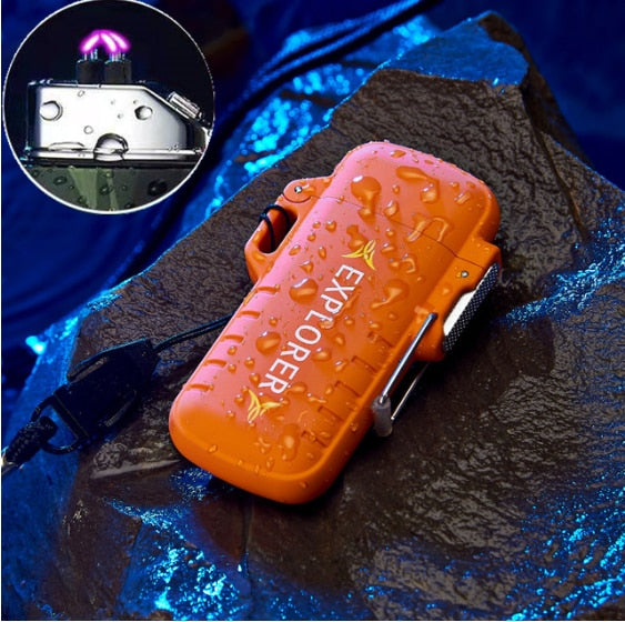 Waterproof USB Camping Lighter Flameless Smoking Accessories 