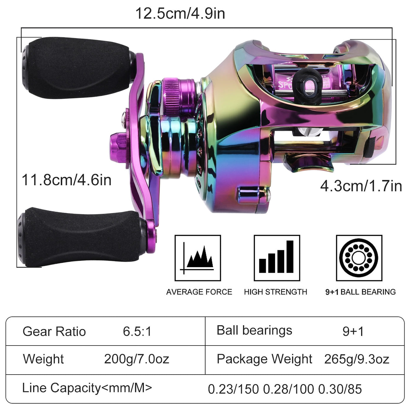 Fishing Reels 6.5/7.2:1 Gear Ratio High Speed Baitcasting Reel with Aluminum Spool Casting Reel All for Fishing