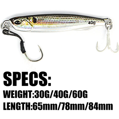 30G-60G Sea Bass Saltwater Fishing Lure Artificial Bait Tackle