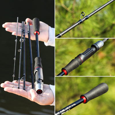 Fishing Rod 1.8/2.1m Spinning/Casting Rod Power M Carbon Rod Pole 5/6 Sections