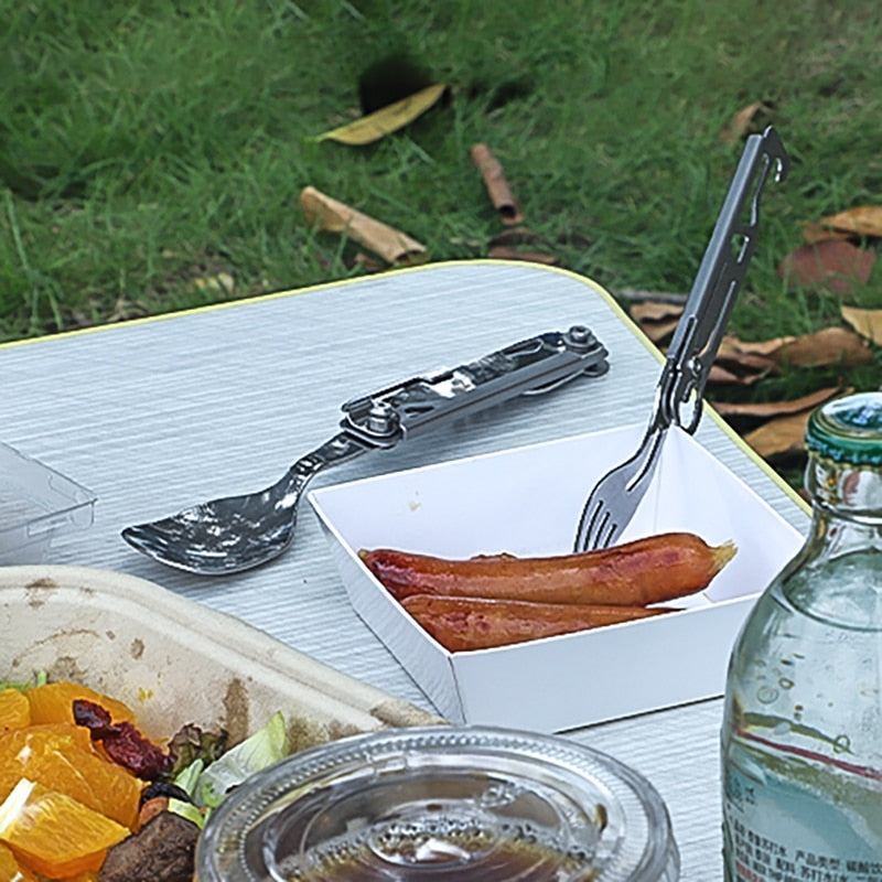 Knife, fork, spoon, bottle opener,camping