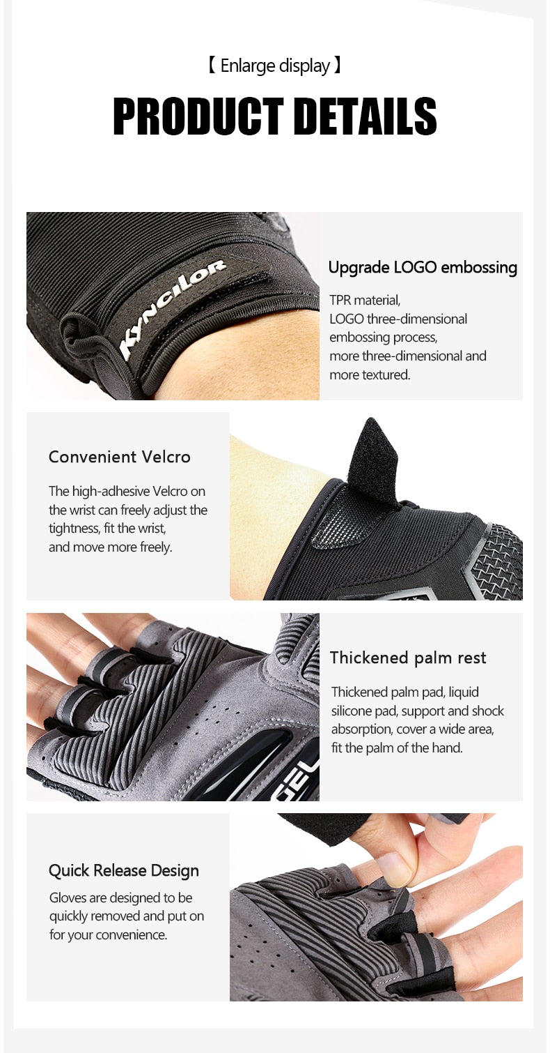 Half-Finger Cycling Gloves with Liquid Silicone Shock-Absorbing