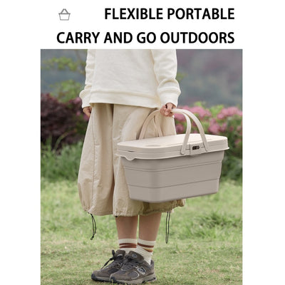 Folding Picnic Pouch Basket Camping Large Capacity