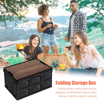 30L Folding Box with Wooden Lid