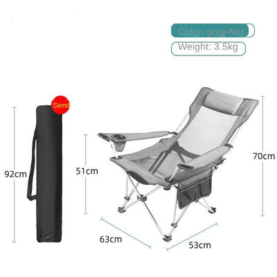 Folding Chair: Portable Adjustable Recliner 2 in 1 with Removable Footrest