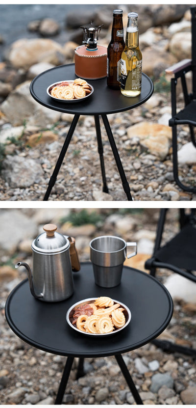 Folding Round Coffee Table Three-legged Dining Portable