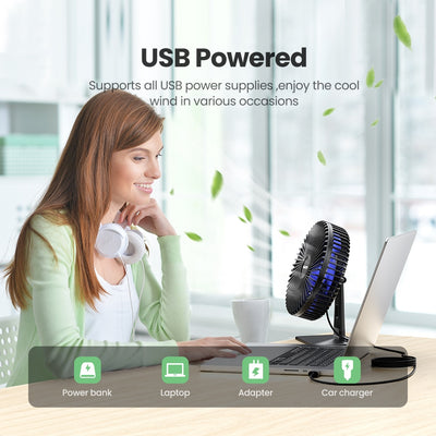 Desk Fan Portable USB Fans 90° Adjustable Cooling Fan