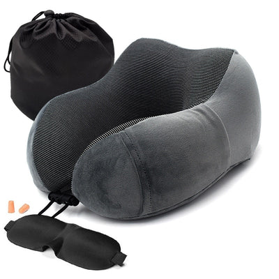 Shaped Memory Foam Neck Pillows Soft Slow Travel Pillow Solid