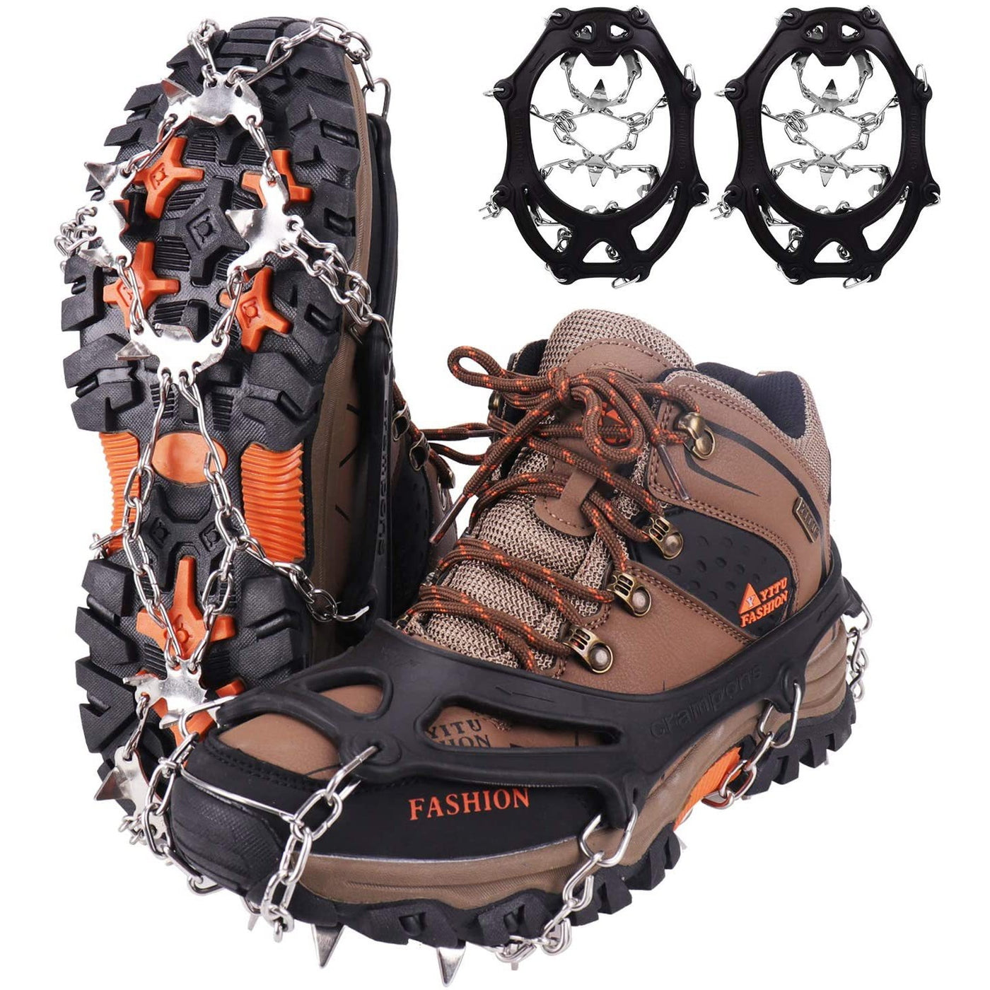 Crampons Ice Gripper Spike for Shoes Steel Chain Winter Hiking