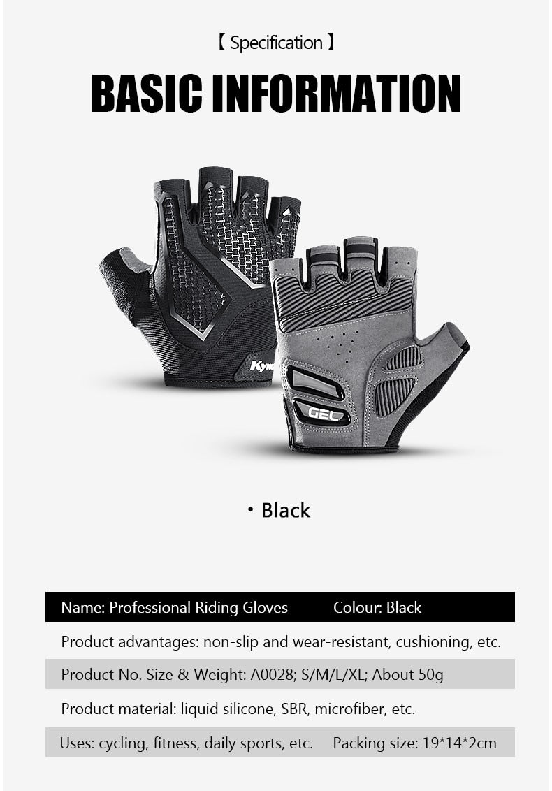 Half-Finger Cycling Gloves with Liquid Silicone Shock-Absorbing