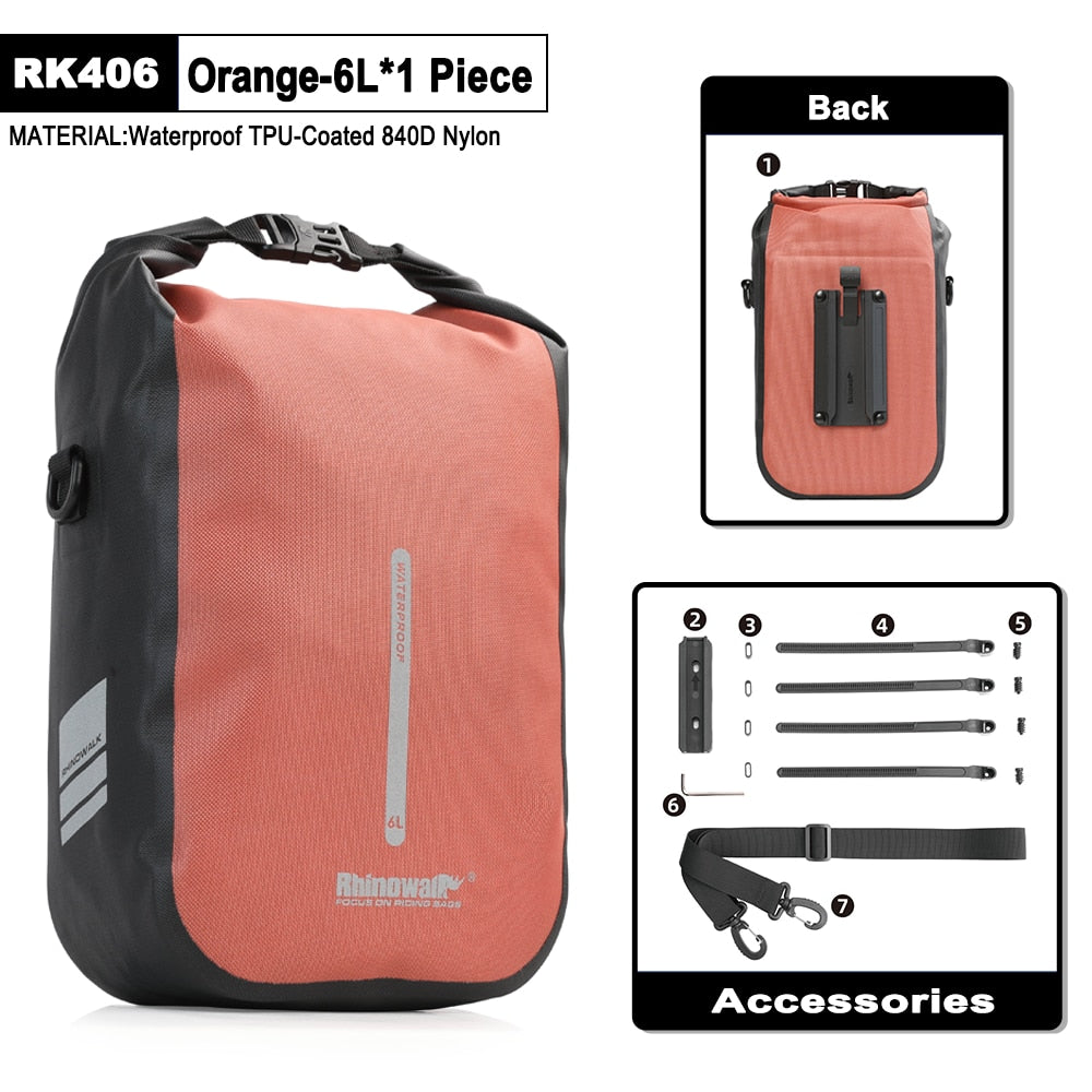 Bike Quick Release Fork Bag Waterproof 4L/6L Cycling Bicycle Front Pack Mount