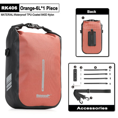 Bike Quick Release Fork Bag Waterproof 4L/6L Cycling Bicycle Front Pack Mount