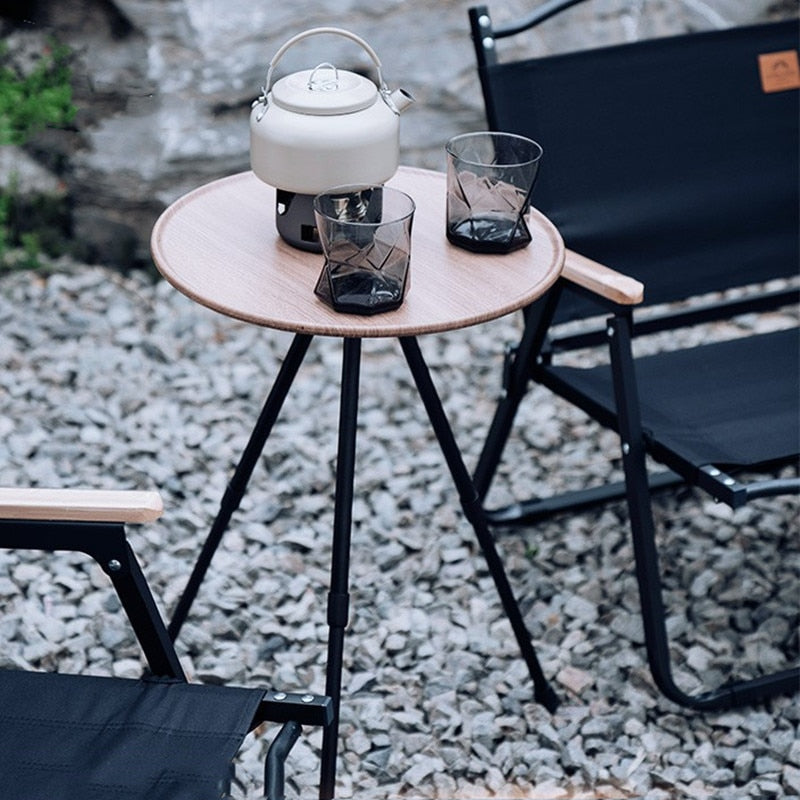 Folding Round Coffee Table Three-legged Dining Portable