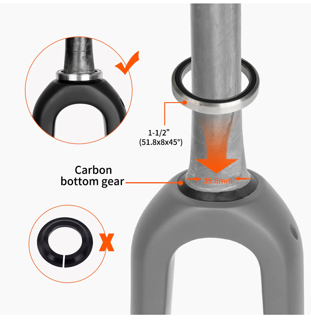 Fork All Carbon Fiber Road Bicycle Front Fork Quick Release / Thru Axle Ultralight Gravel Bike Fork