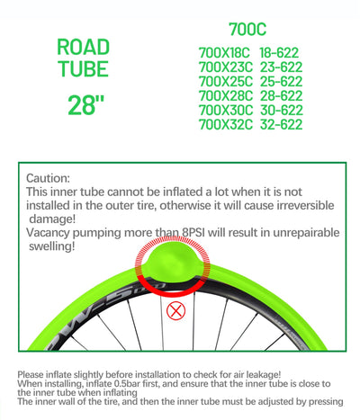 Ultralight Road Bicycle TPU Inner Tube 700C Bike Tire
