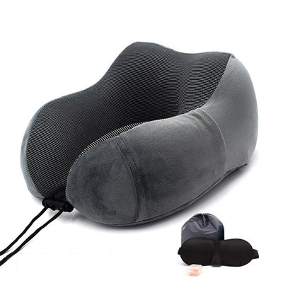 Shaped Memory Foam Neck Pillows Soft Slow Travel Pillow Solid