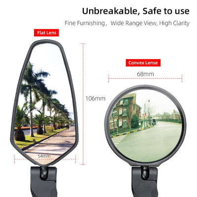 Flat Lens Rear View Sight Reflector Angle Adjustable
