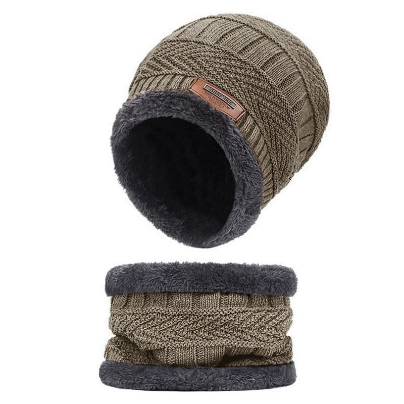 Unisex Winter Warm Scarf with Hat