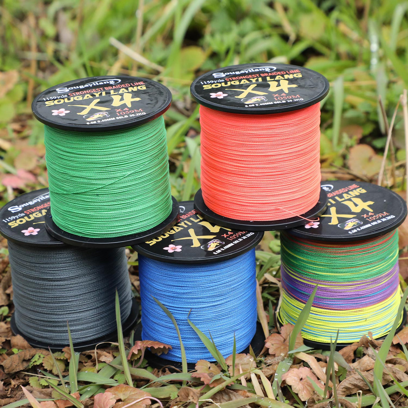 Braided Line 4X 100/300m 5 Color All for Fishing Line MaxDrag 66LB Multifilament PE Line for Saltwater Sea Fishing