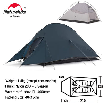 Ultralight Tent Standing 20D Fabric Camping Tents For 2 Person