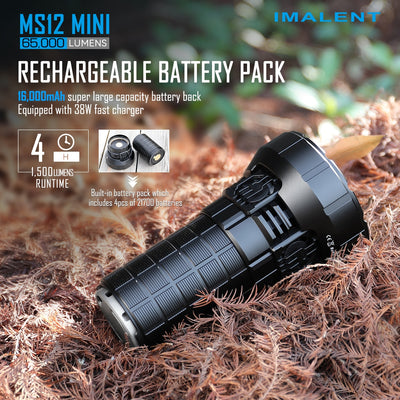 Mini Rechargeable Flashlight 65000LM with 21700 Battery for Hunting, Search, and Rescue 