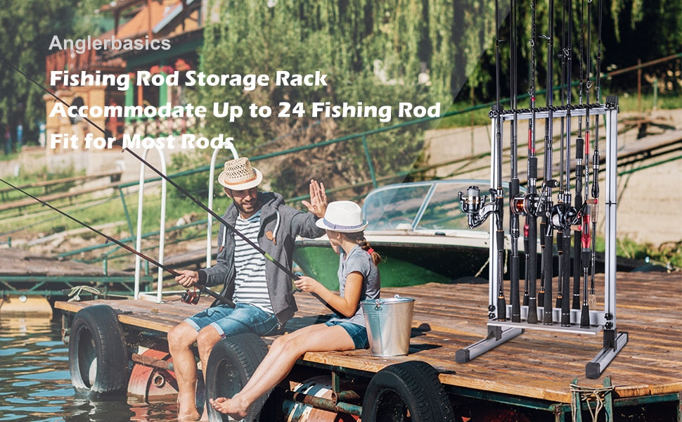 Fishing Rod Storage Rack Aluminum Alloy 24 Slots