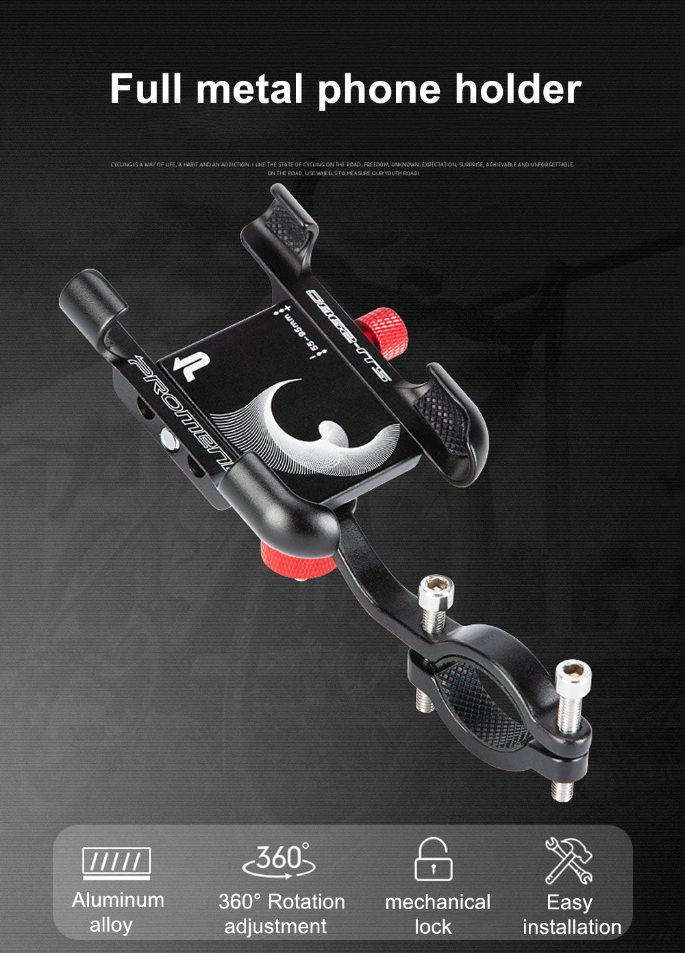 MTB Phone Mount Stand Bicycle Holder 360° Rotatable