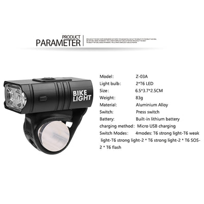 LED Bicycle Light 1000LM USB Rechargeable Power
