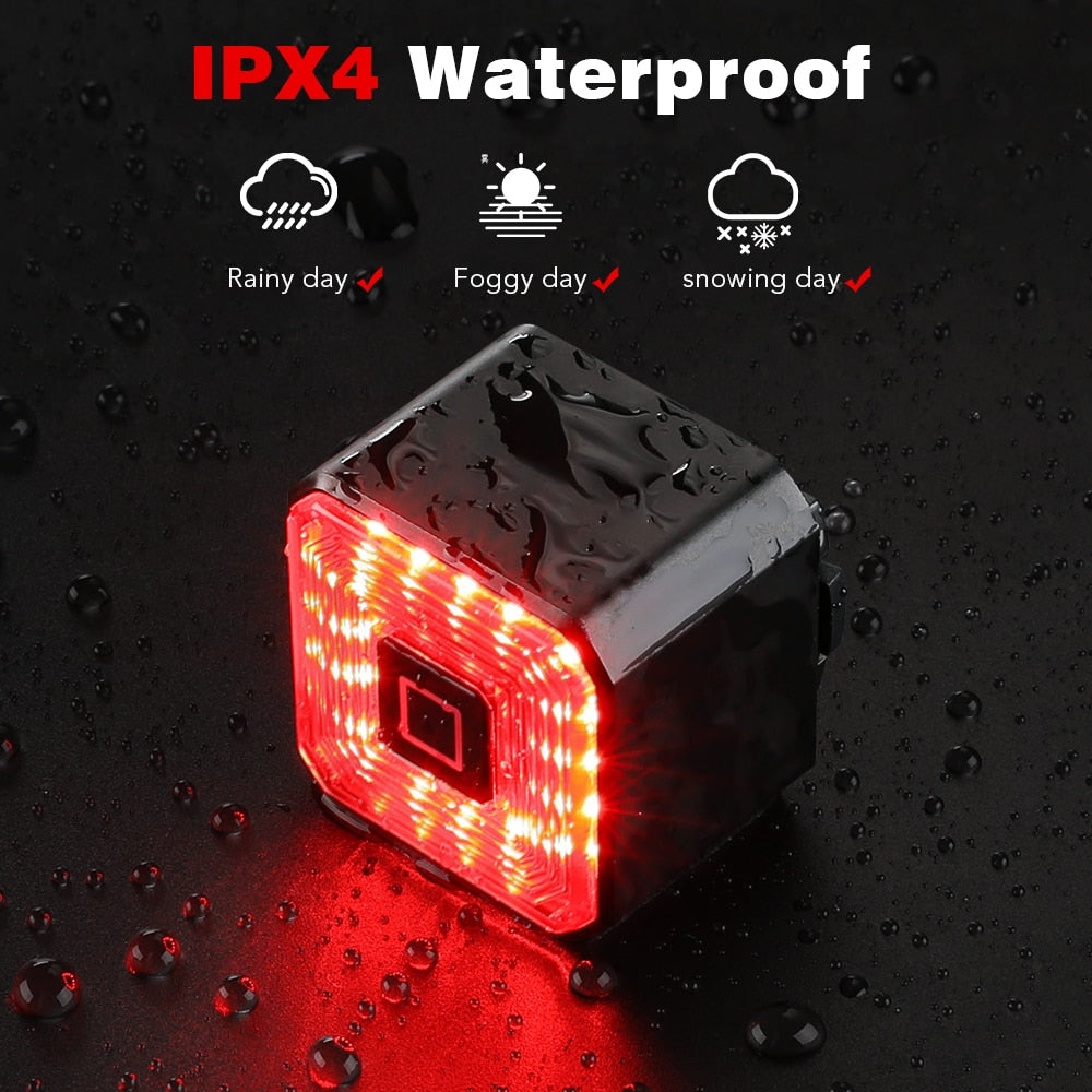 Tail Light USB Charging Safety Rear Light Warning IPX4 Waterproof