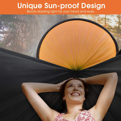 Large Camping Hammock with Mosquito Net and 2-Person Pop-Up Parachute