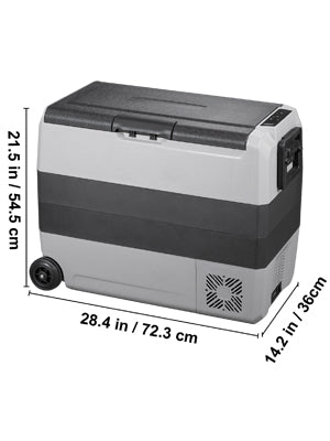 36L-60LCar Refrigerator Portable Fridge Freezer Cool Box With Wheel and Draw Bar Dual Zone